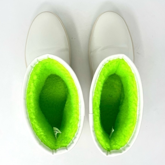 CHIARA Ferragni Logo Patch White Vinyl and Plush Lined Ankle Booties Size 39 - Picture 12 of 16